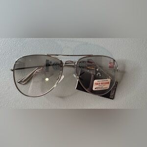 True Religion Metallic mirror silver Aviator Sunglasses